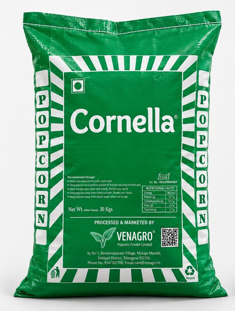 Cornella raw popping-maize bag