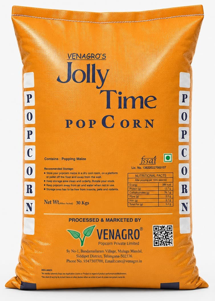 Jolly Time raw popping-maize bag