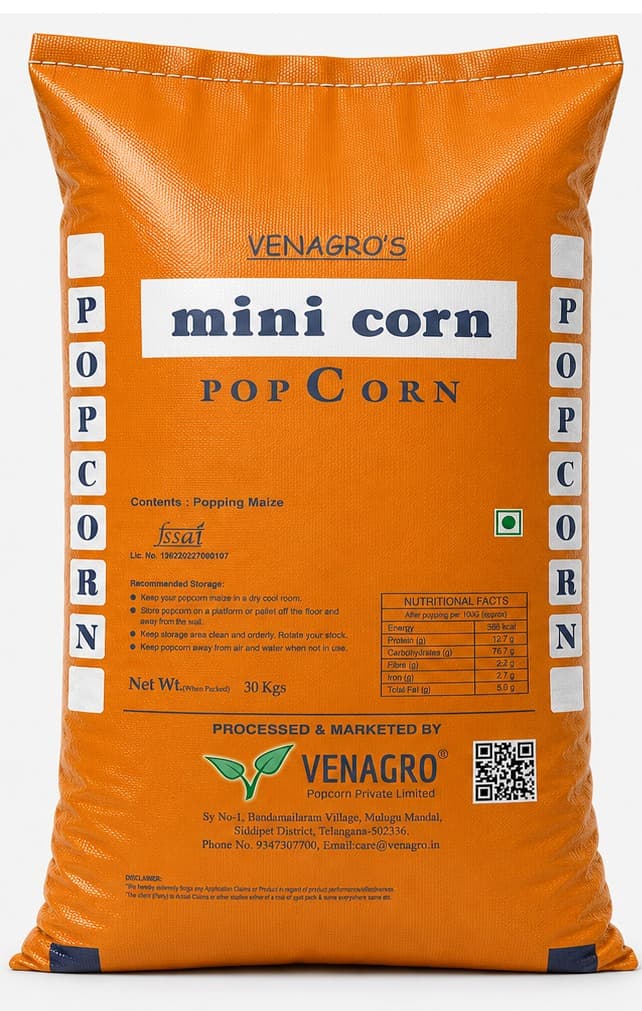 Mini Corn raw popping-maize bag
