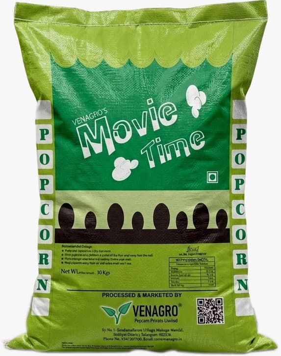 Movie Time raw popping-maize bag