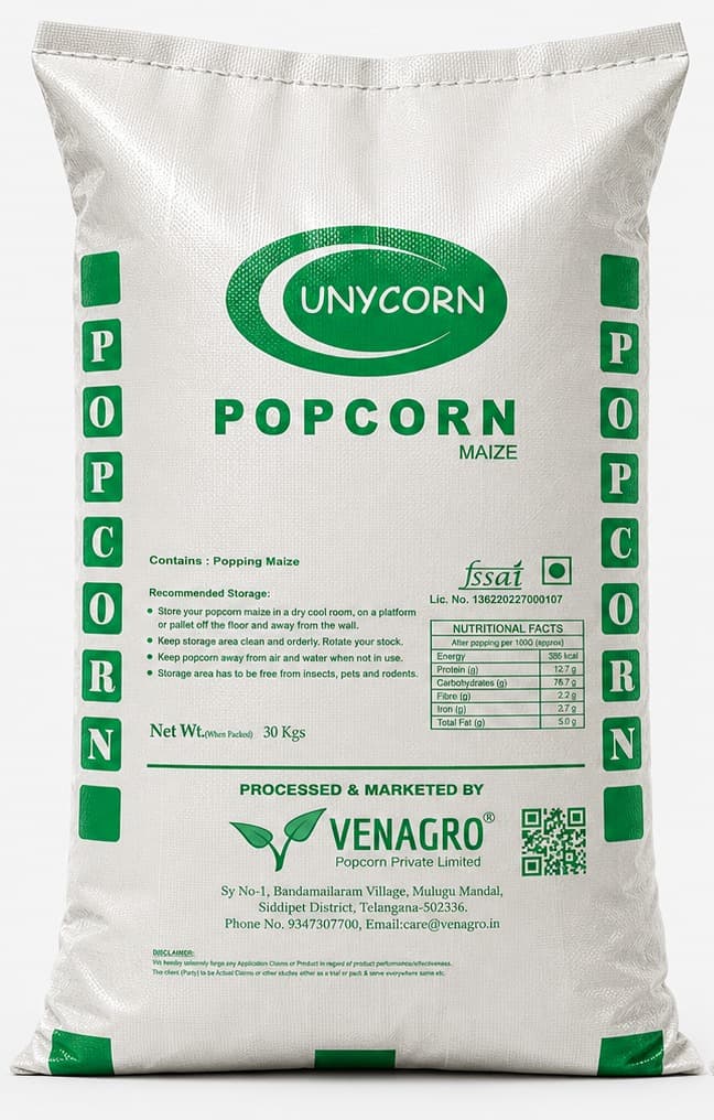 Unycorn raw popping-maize bag